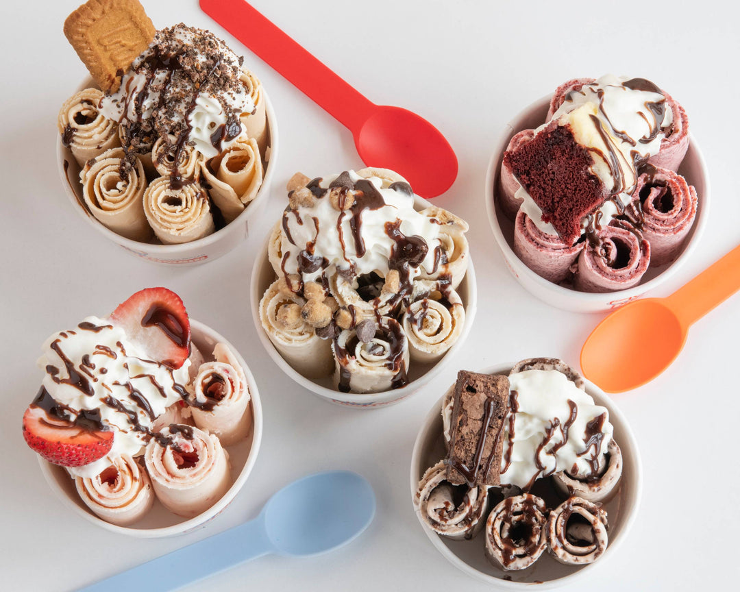 Hard Ice Cream using Soft Serve! (Rolled Ice Cream)