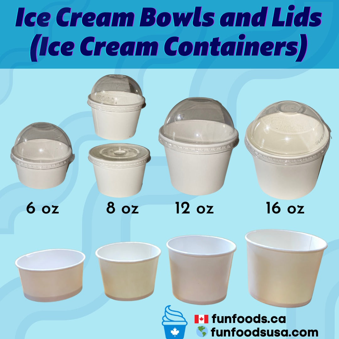 16 oz Pint Sized To-Go Ice Cream Containers With Lids - Frozen Dessert  Supplies