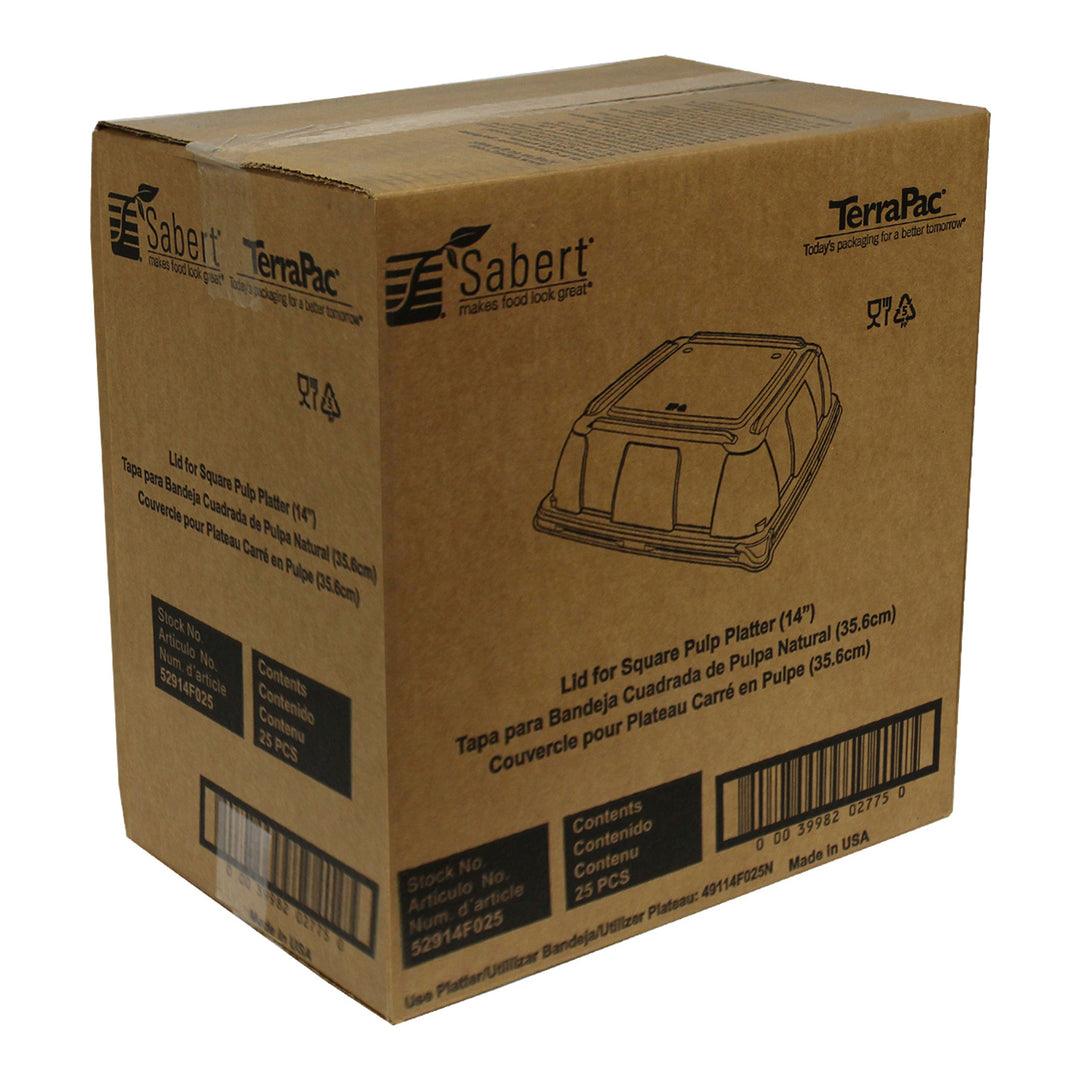 Couvercle en plastique pour plat carré en pulpe de bois - 25 x 14 x 14 pouces - Sabert - Emballage et accessoires - Fournitures et équipement pour restaurants - Distribution canadienne