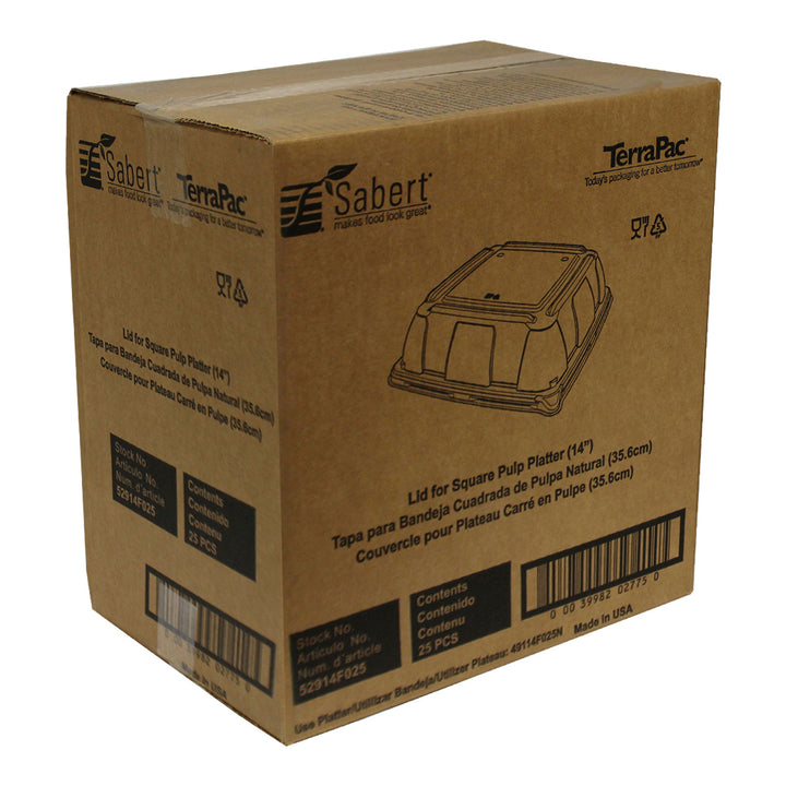 Couvercle en plastique pour plat carré en pulpe de bois - 25 x 14 x 14 pouces - Sabert - Emballage et accessoires - Fournitures et équipement pour restaurants - Distribution canadienne