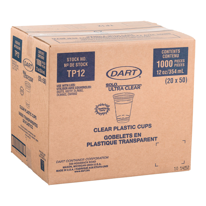 Bouteille en plastique PET 12 oz. Squat Ultra Clear - 20 x 50 unités - Solo Cup - Emballage et accessoires - Fournitures et équipement pour restaurants - Distribution canadienne