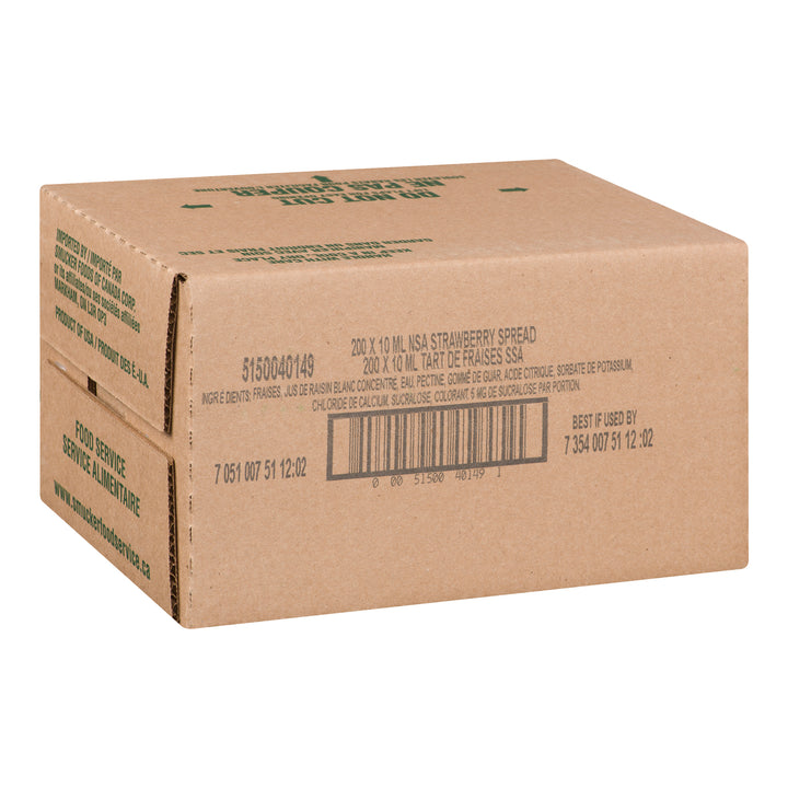 Confiture de fraises sans sucre ajouté - 200 x 10 mL - Jm Smucker - Ingrédients pour restaurants et services de restauration - Distribution canadienne