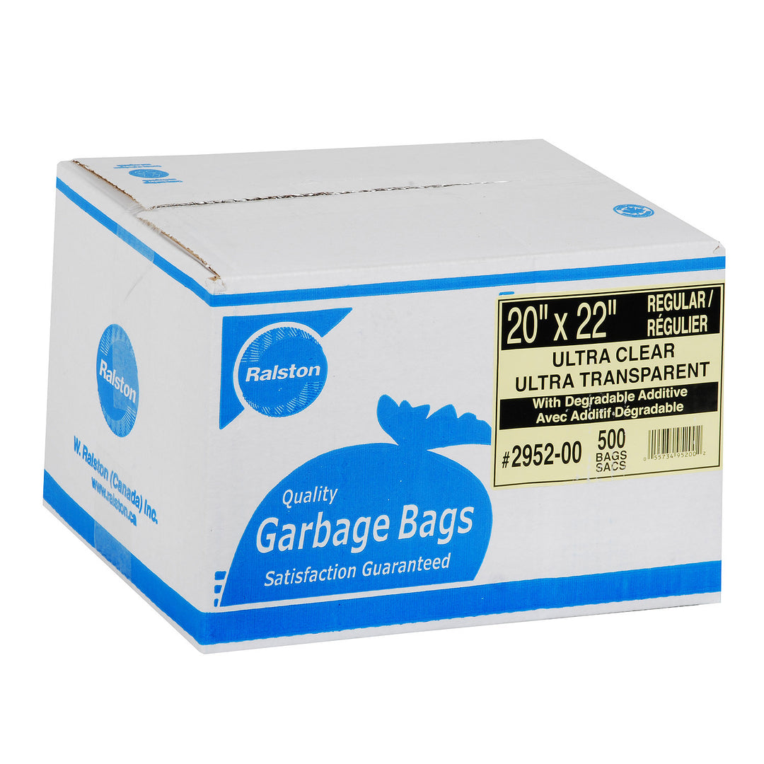 Sacs poubelles transparents standard 20 x 22 po - 1 x 500 unités - W Ralston - Emballage et accessoires - Fournitures et équipement pour restaurants - Distribution canadienne