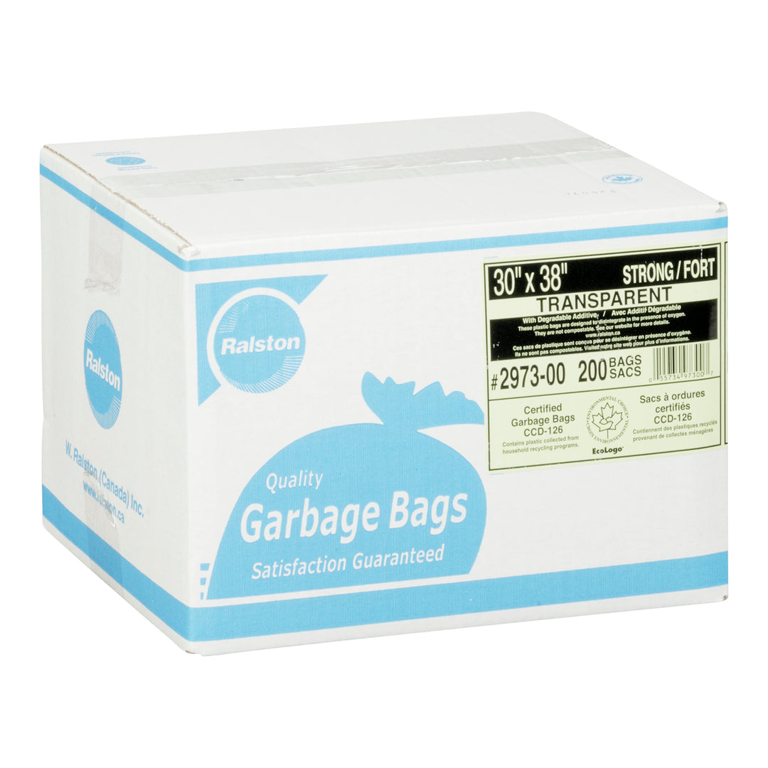 Sacs poubelles transparents et résistants 30 x 38 - 1 x 200 unités - W Ralston - Emballage et accessoires - Fournitures et équipement pour restaurants - Distribution canadienne