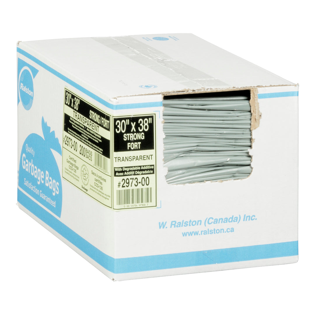 Sacs poubelles transparents et résistants 30 x 38 - 1 x 200 unités - W Ralston - Emballage et accessoires - Fournitures et équipement pour restaurants - Distribution canadienne