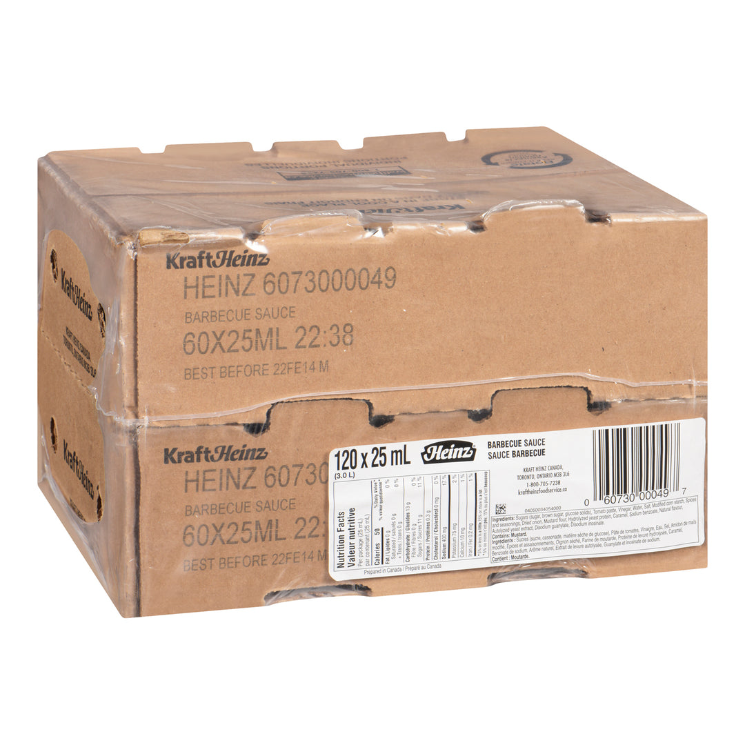 Sauce BBQ Heinz - 120 x 25 mL - Heinz - Ingrédients pour restaurants et services de restauration - Distribution canadienne