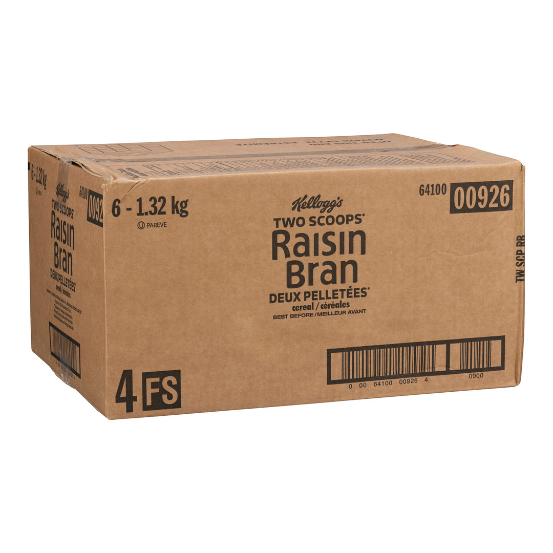 Sachet de céréales Raisin Bran - 6 x 1325 g - Kellogg's - Ingrédients pour restaurants et services de restauration - Distribution canadienne
