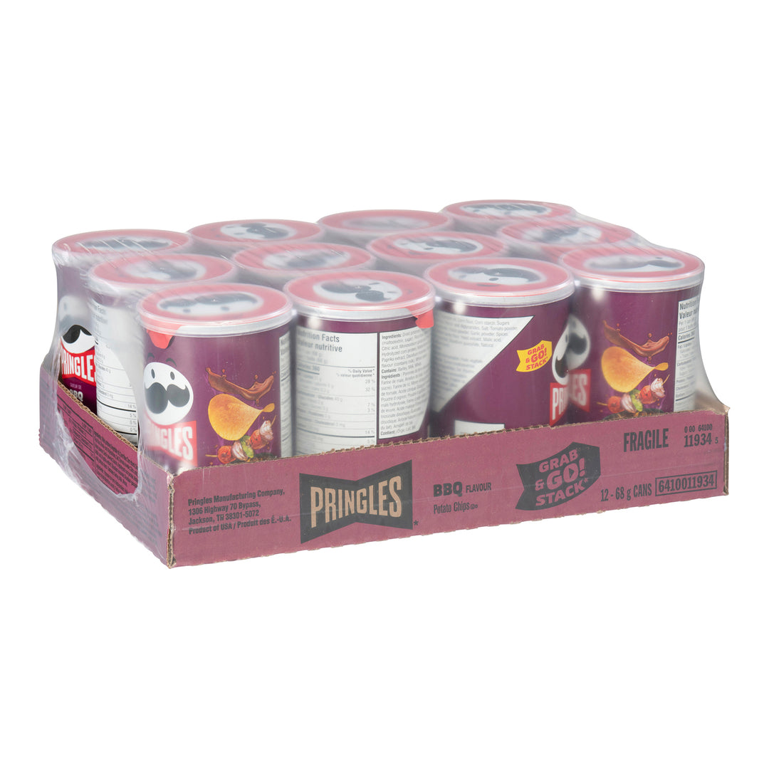 Pringles au goût de pommes de terre frites et de BBQ - 12 x 68 g - Pringle - Ingrédients pour restaurants et services de restauration - Distribution canadienne