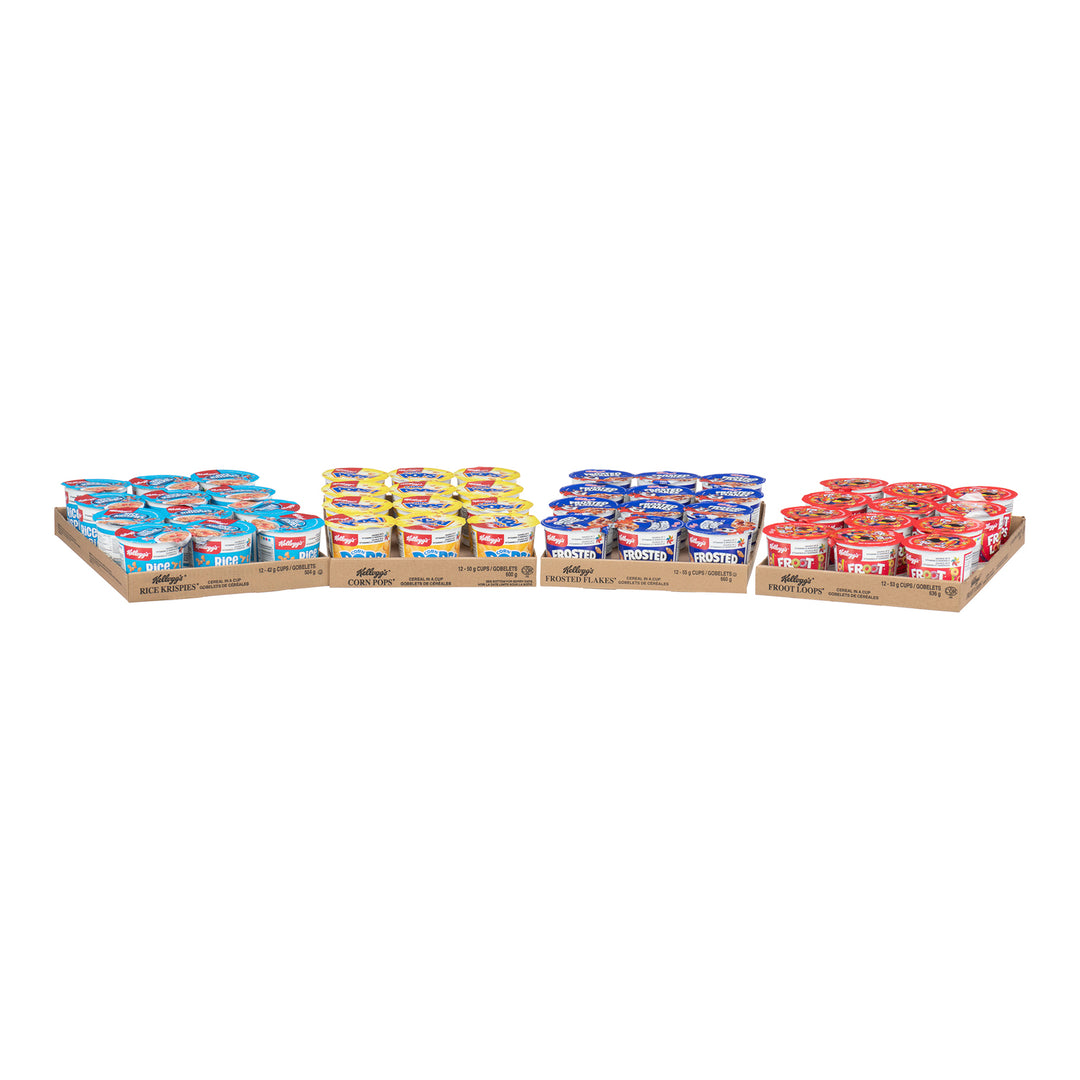 Assortiment de céréales en gobelet - 60 x 51 g - Kellogg's - Ingrédients pour restaurants et services de restauration - Distribution canadienne
