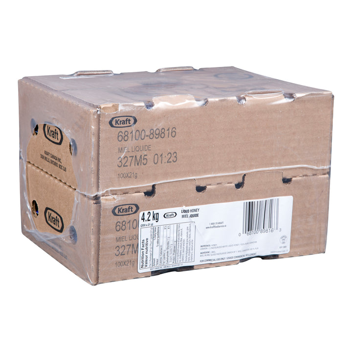Sachet de miel liquide - 200 x 21 g - Kraft - Ingrédients pour restaurants et services de restauration - Distribution canadienne