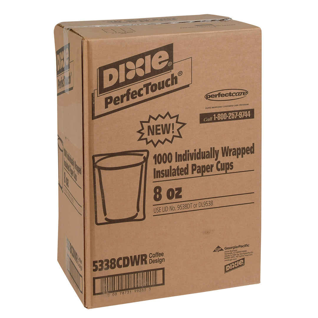 Coupe en papier chaude PerfecTouch 8 oz, emballée individuellement - 20 x 50 unités - Dixie - Emballage et accessoires - Fournitures et équipement pour restaurants - Distribution canadienne