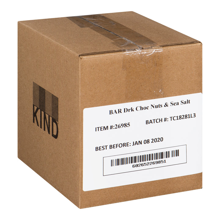Barre en-cas amande sel de mer chocolat noir - 36 x 40 g - Kind Llc - Ingrédients pour restaurants et services de restauration - Distribution canadienne