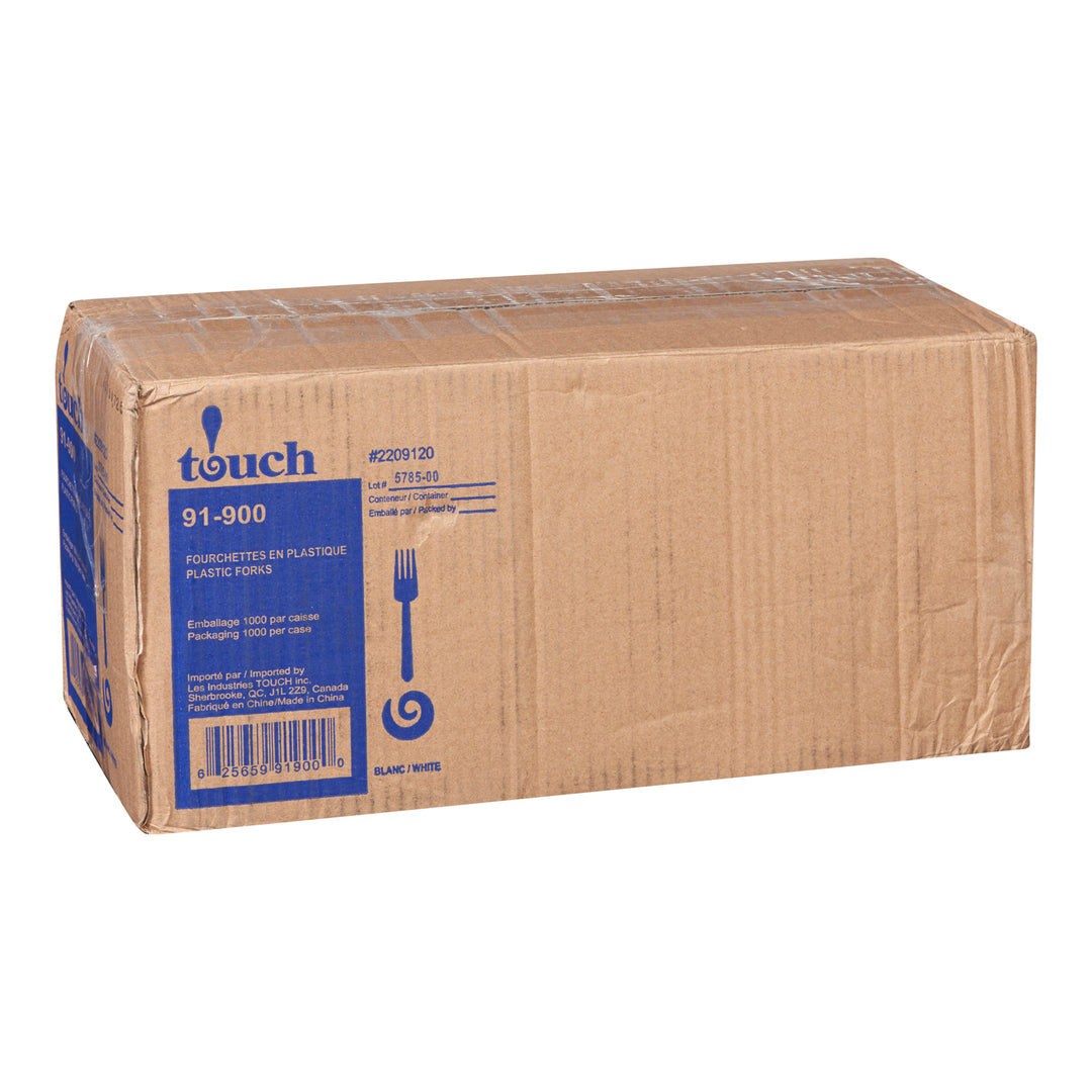 Fourchette en plastique, poids moyen - 1 x 1000 unités - Touch - Emballage et accessoires - Fournitures et équipement pour restaurants - Distribution canadienne