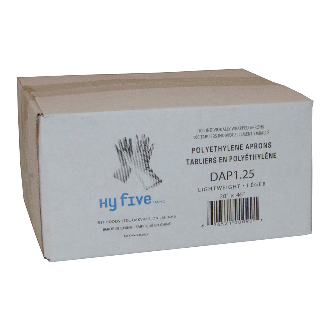 Tablier en poly blanc - 1 x 100 unités - Hy-five - Emballage et accessoires - Fournitures et équipement pour restaurants - Distribution canadienne