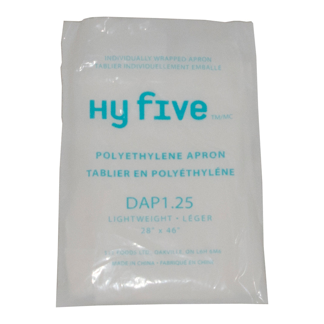 Tablier en poly blanc - 1 x 100 unités - Hy-five - Emballage et accessoires - Fournitures et équipement pour restaurants - Distribution canadienne