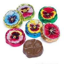 Milk Chocolate Wrapped Pansies - 5 lbs - Foiled Bulk Chocolates - Candies and Confections - Canadian Distribution