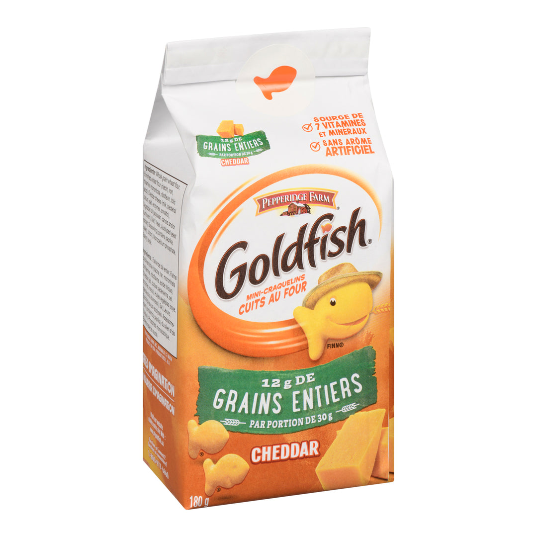 Cracker Goldfish Cheddar Grains Entiers - 12 x 180 g - Peppridge Farms - Ingrédients pour Restaurants et Services de Restauration - Distribution Canadienne