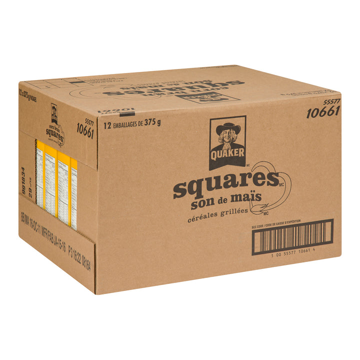 Céréales à la farine de son de maïs en carrés - 12 x 375 g - Quaker - Ingrédients pour restaurants et services de restauration - Distribution canadienne