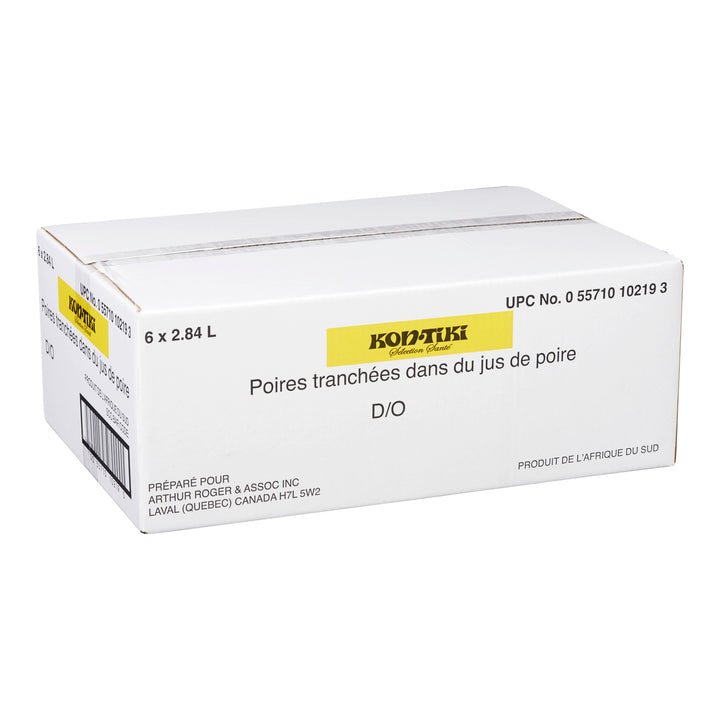 Poires tranchées au jus naturel - 6 x 2,84 L - Kontiki - Ingrédients pour restaurants et services alimentaires - Distribution canadienne