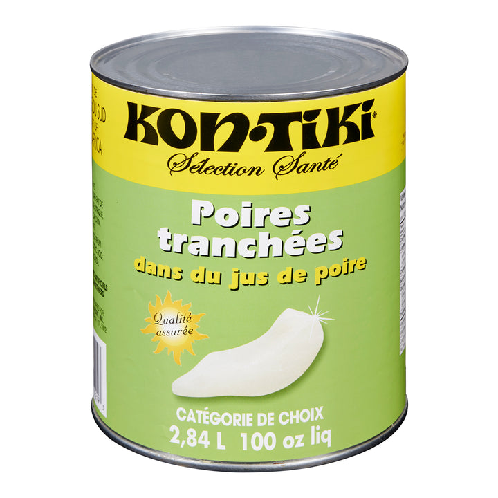 Poires tranchées au jus naturel - 6 x 2,84 L - Kontiki - Ingrédients pour restaurants et services alimentaires - Distribution canadienne
