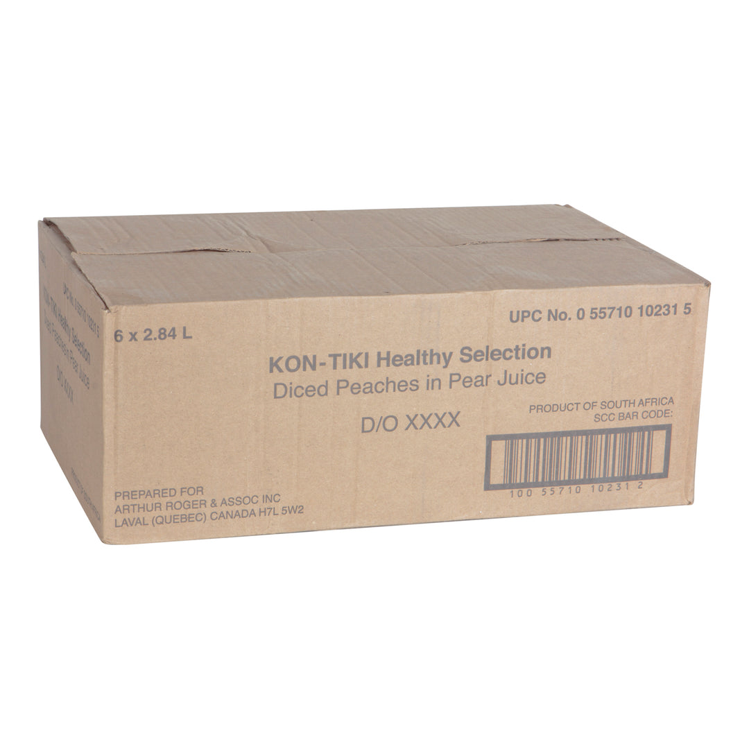 Pêches en dés au jus naturel - 6 x 2,84 L - Kontiki - Ingrédients pour restaurants et services alimentaires - Distribution canadienne