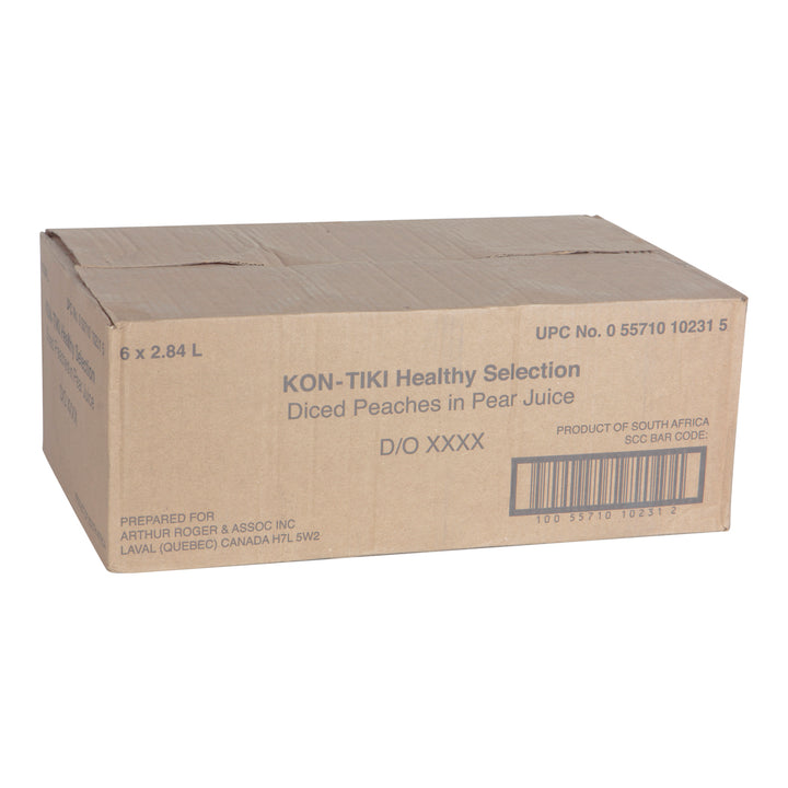 Pêches en dés au jus naturel - 6 x 2,84 L - Kontiki - Ingrédients pour restaurants et services alimentaires - Distribution canadienne