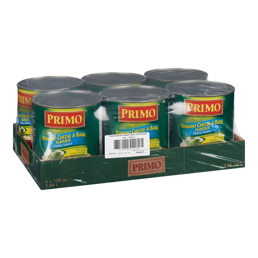 Sauce Basilic et Fromage Romano - 6 x 2,84 L - Primo - Ingrédients pour restaurants et services de restauration - Distribution canadienne