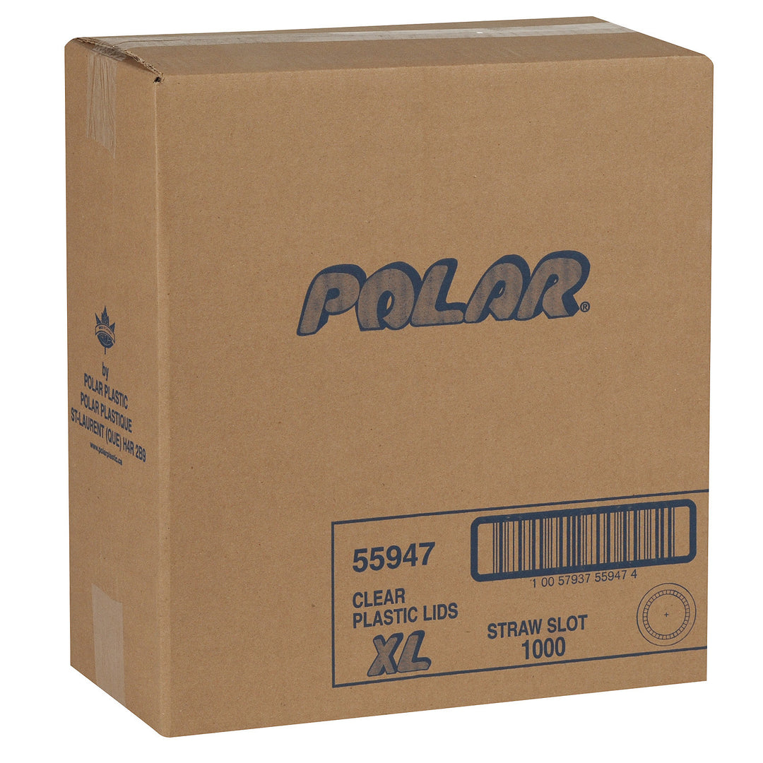 Couvercle en plastique avec fente pour paille, plat - 10 x 100 unités - Polar - Emballage et accessoires - Fournitures et équipement pour restaurants - Distribution canadienne