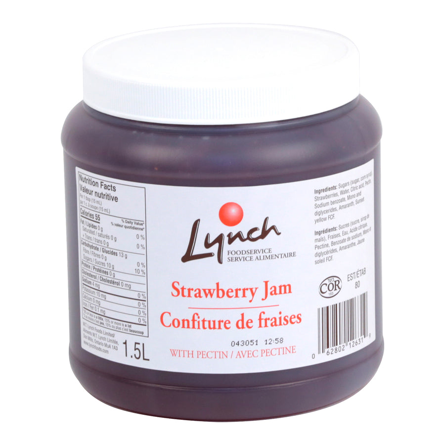 Jam Strawberry With Pectin - 1.5 L (Case = 6 x 1.5 L) - Lynch - Baking Mixes and Ingredients - Canadian Distribution