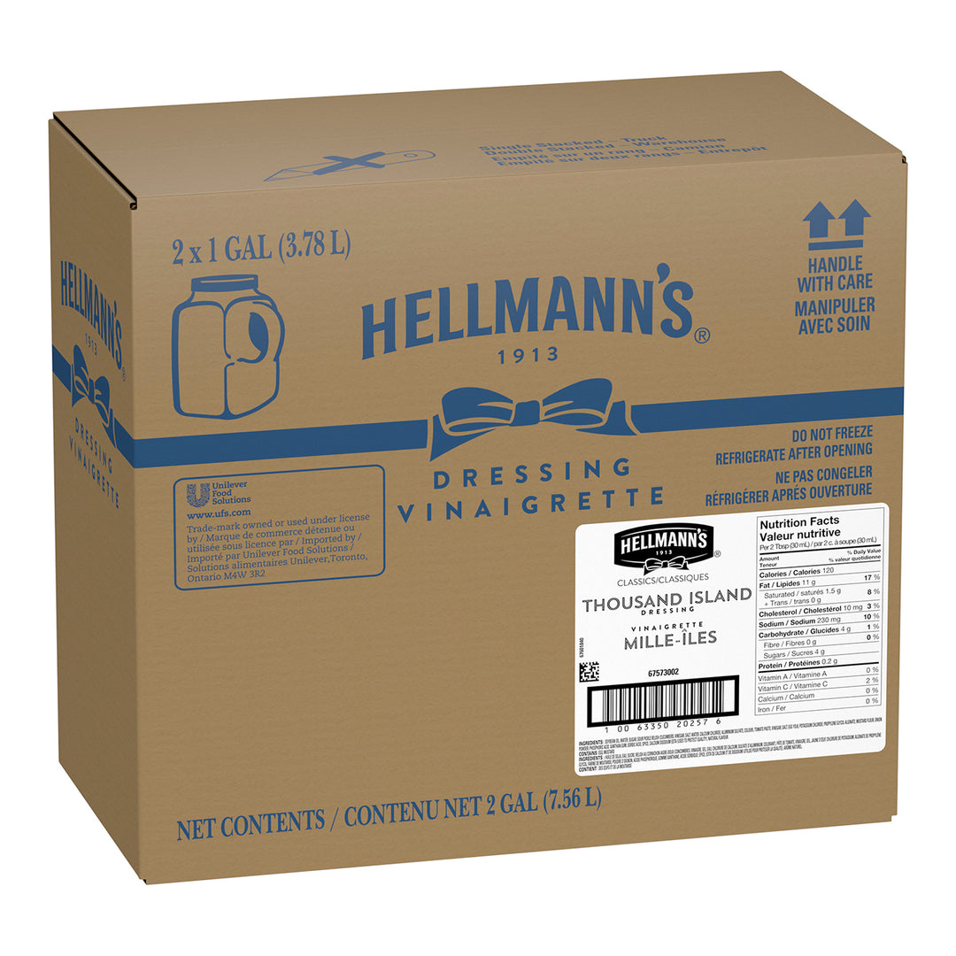Sauce Thousand Island sans gluten - 2 x 3,78 L - Hellmans - Ingrédients pour restaurants et services de restauration - Distribution canadienne
