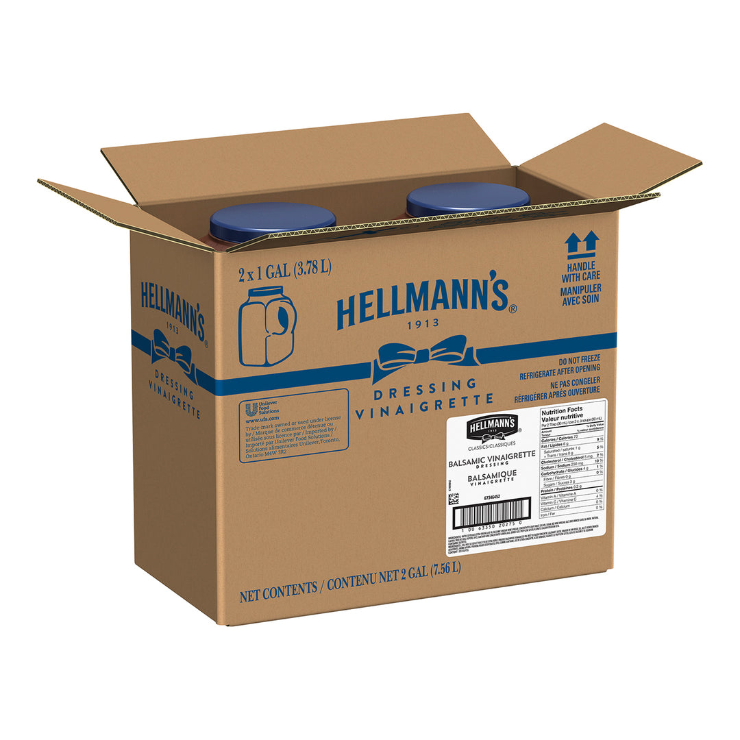 Vinaigrette balsamique sans gluten - 2 x 3,78 L - Hellmann's - Ingrédients pour restaurants et services de restauration - Distribution canadienne