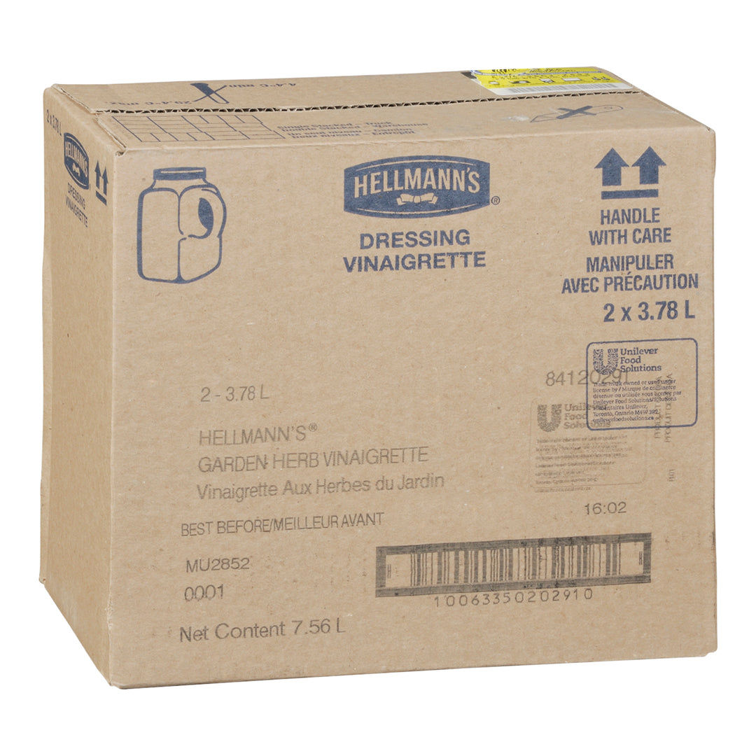 Vinaigrette aux herbes de jardin sans gluten - 2 x 3,78 L - Hellmann's - Ingrédients pour restaurants et services de restauration - Distribution canadienne