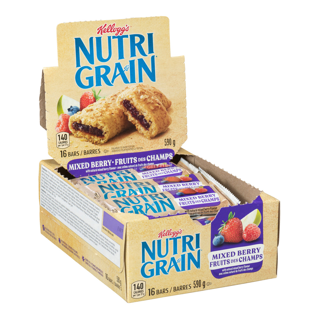 Barre en-cas Nutrigrain aux baies mélangées - 48 x 37 g - Kellogg's - Ingrédients pour restaurants et services de restauration - Distribution canadienne