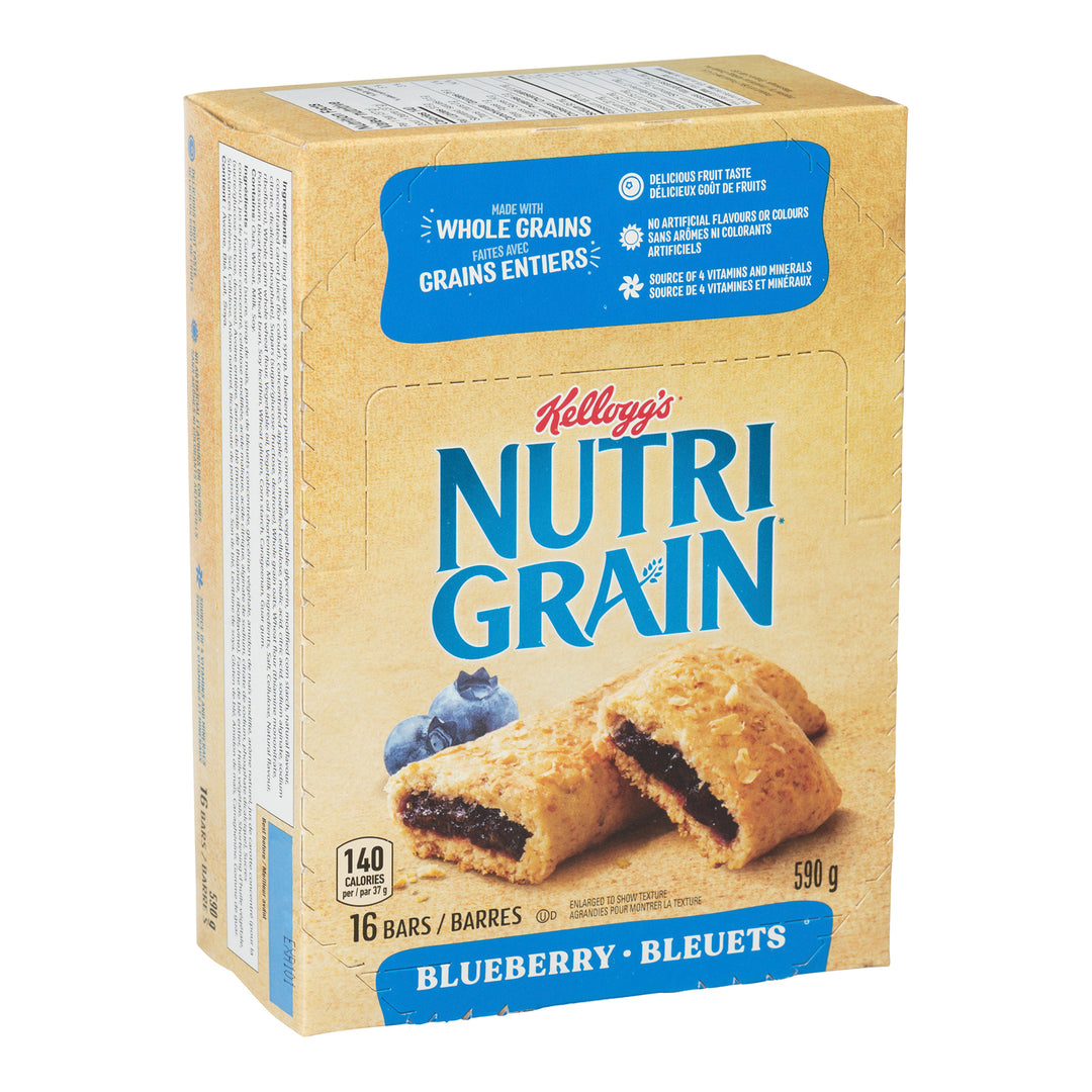 Barre en-cas Nutrigrain Myrtille - 48 x 37 g - Kellogg's - Ingrédients pour restaurants et services de restauration - Distribution canadienne