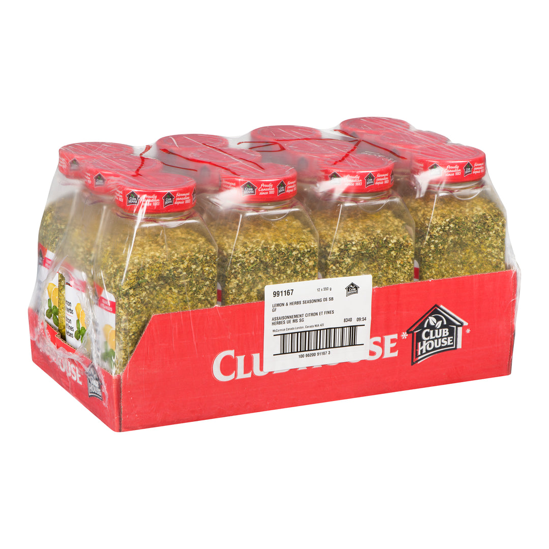 Case of Seasoning Lemon & Herb - 12 x 550 g (Case = 1 x 550 g) - Clubhouse - Restaurant and Foodservice Ingredients - Canadian Distribution