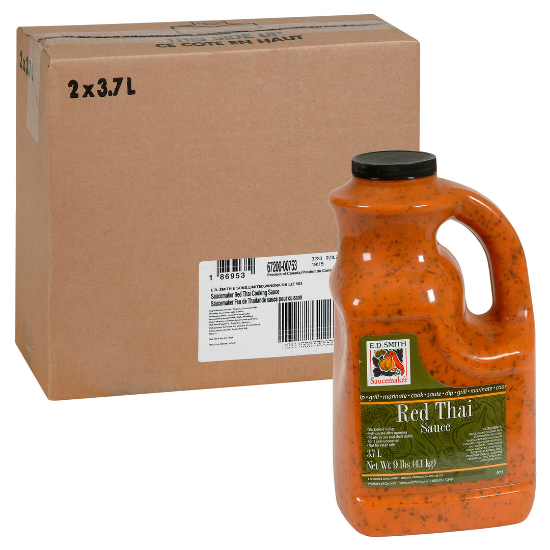 Sauce thaï rouge pour cuisine et grillades - 2 x 3,7 L - Saucemaker - Ingrédients pour restaurants et services de restauration - Distribution canadienne