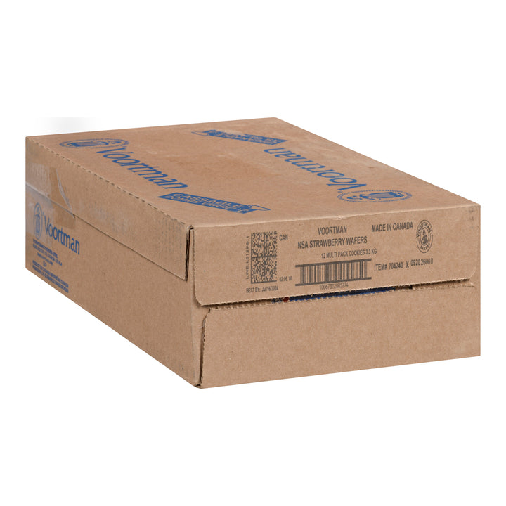 Gaufrettes Cookie Fraise Sans Sucre - 12 x 250 g - Voortman - Ingrédients pour Restaurants et Services de Restauration - Distribution Canadienne