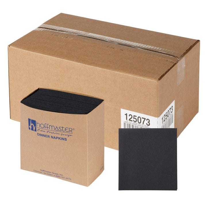 Serviette 16 x 17 noire, aspect lin - 4 boîtes de 75 unités - Hoffmaster Food - Emballage et accessoires - Fournitures et équipement pour restaurants - Distribution canadienne