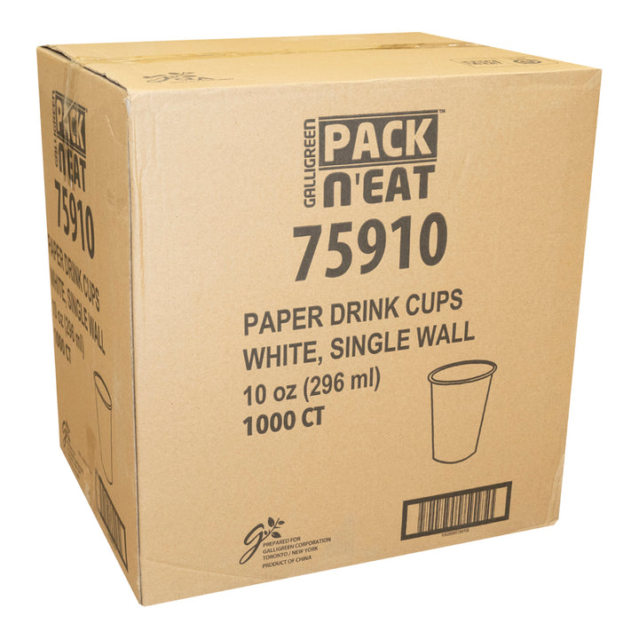 Tasse en papier pour boissons chaudes, paroi simple, 10 oz - 1 x 1000 unités - Pack N'eat - Emballage et accessoires - Fournitures et équipement pour restaurants - Distribution canadienne