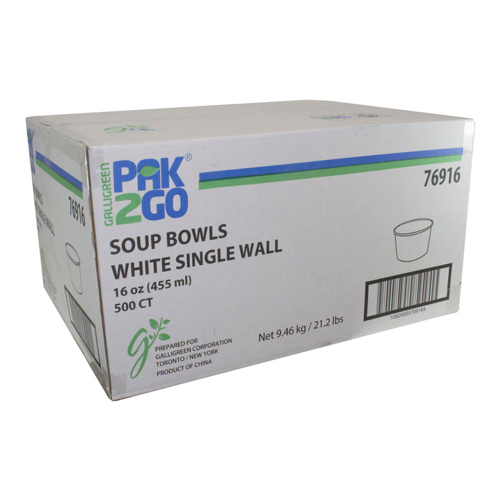 Bol en papier pour soupe, paroi simple, 16 oz - 1 x 500 unités - Galimore - Emballage et accessoires - Fournitures et équipement pour restaurants - Distribution canadienne