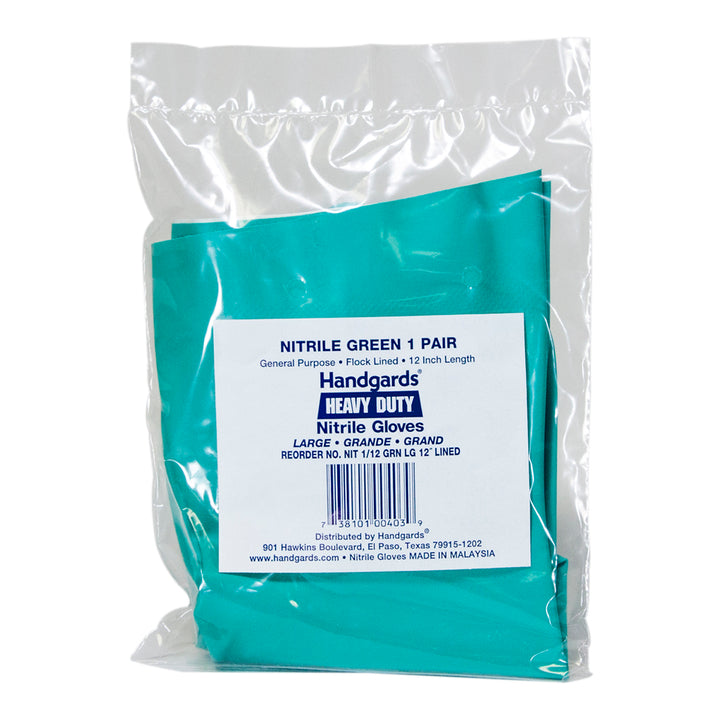 Gants en nitrile pour lave-vaisselle et évier, vert, grande taille - 12 paires - Handgard - Emballage et accessoires - Fournitures et équipement pour restaurants - Distribution canadienne