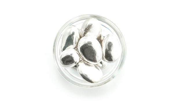 silver almond confetti - 10 LB box