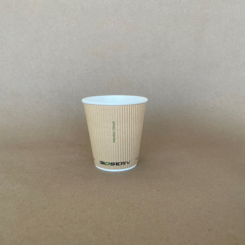 Kraft Bioserv Double Wall Comfort Grip Hot Cup - 8/10/12/16 oz - 500cs BPI - Disposable Take Away Food Packaging - Canadian Distribution