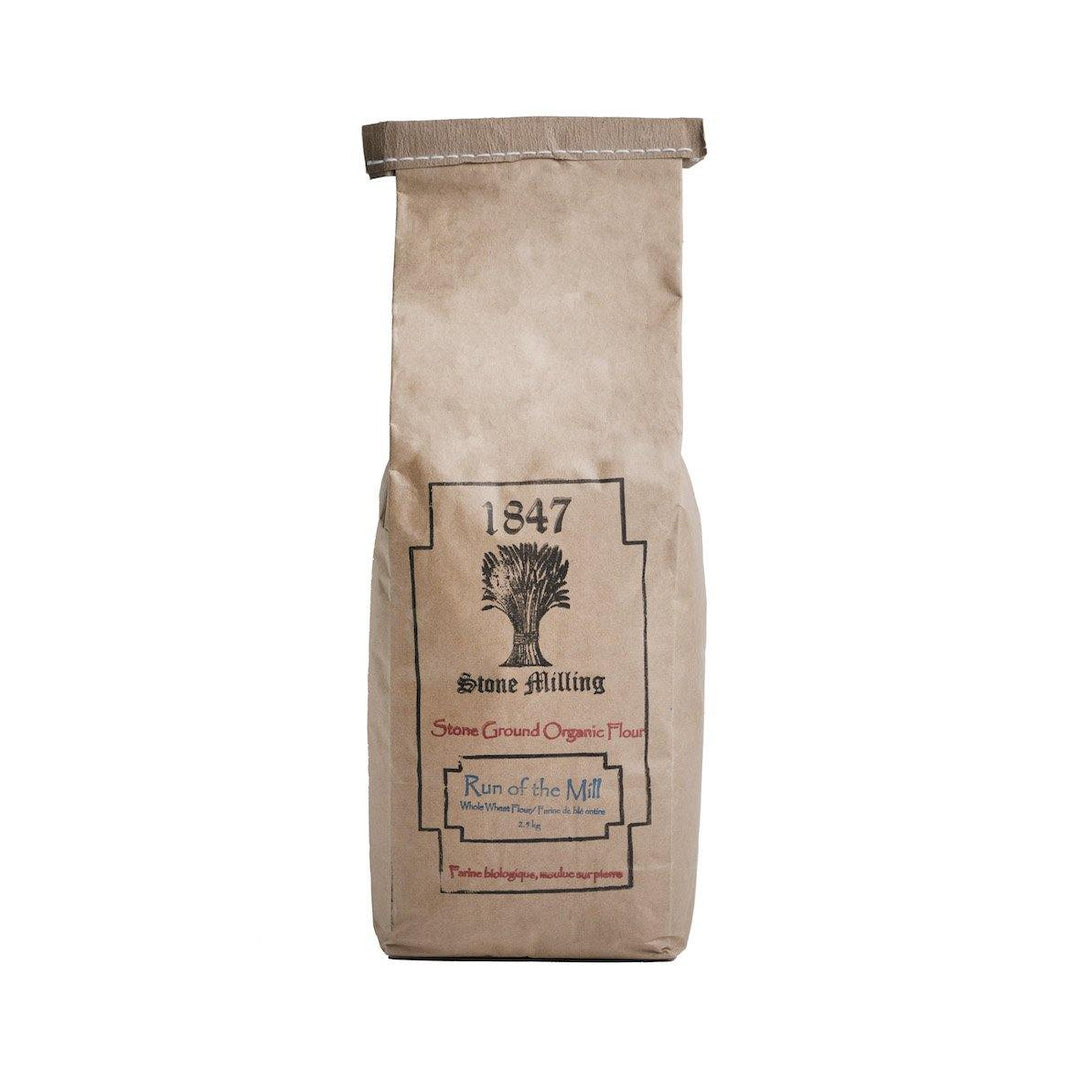 1847 STONE MILLING Run of the Mill – Organic Unbleached Whole Wheat Flour - 20kg