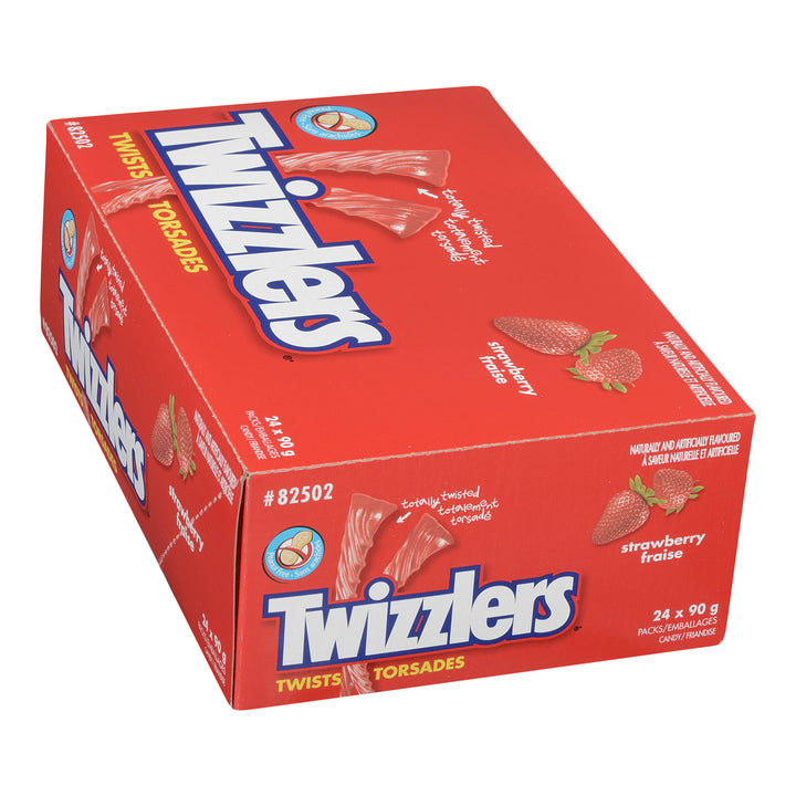 Twizzlers à la fraise - 192 x 90 g (Boîte = 24 x 90 g) - Twizzler - Ingrédients pour restaurants et services de restauration - Distribution canadienne