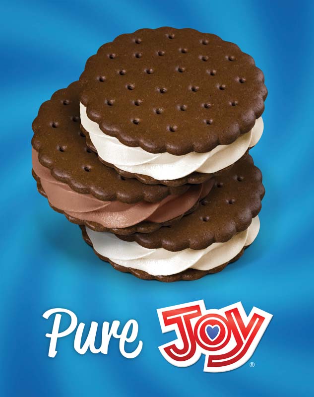 Create top-selling ice cream sandwiches, sundaes, and other desserts with Joy chocolate wafers.