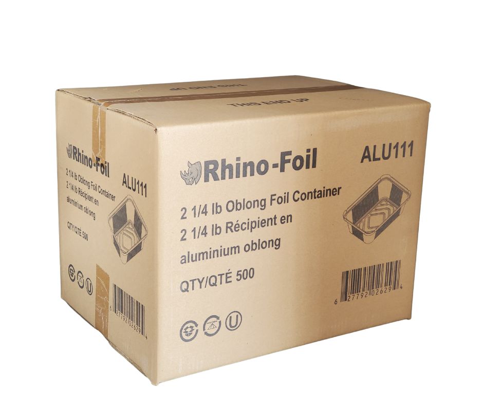 Rhino-Foil - Contenant en feuille d'aluminium oblongue - 2 1/4 lb - Très résistant