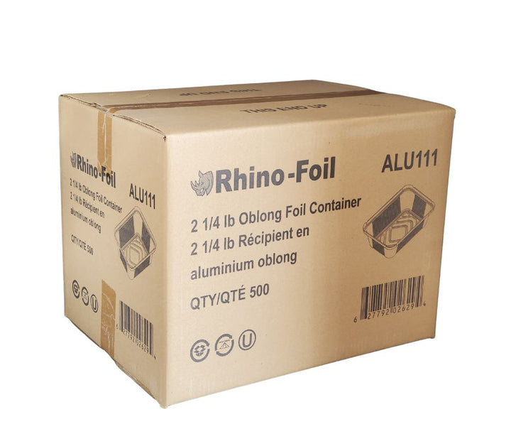 Rhino-Foil - Contenant en feuille d'aluminium oblongue - 2 1/4 lb - Très résistant