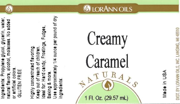 Creamy Caramel Flavoring - Compounded Natural Flavors Label
