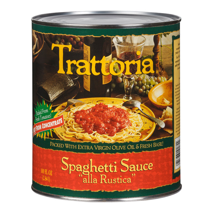 Sauce Spaghetti Alla Rustica - 6 x 100 oz - Tratora - Ingrédients pour restaurants et services de restauration - Distribution canadienne